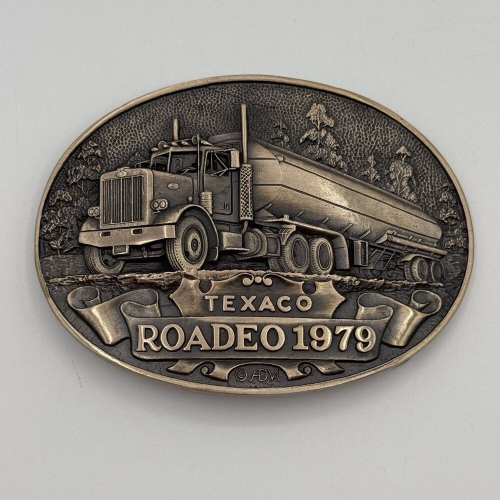 Vintage Texaco Rodeo 1979 Belt Buckle Solid Brass